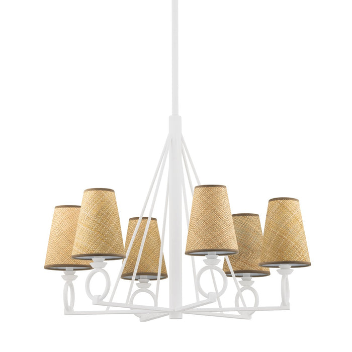 Hudson Valley 1733-WP Six Light Chandelier, White Plaster