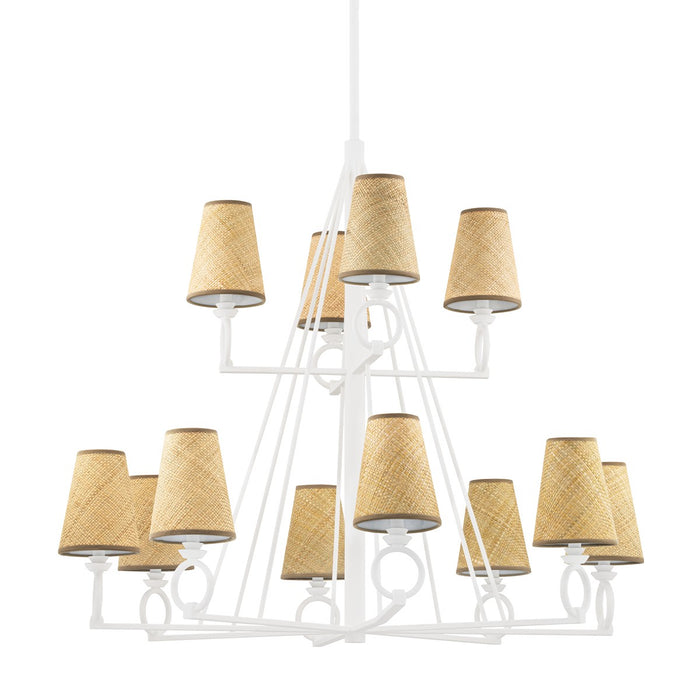 Hudson Valley 1744-WP 12 Light Chandelier, White Plaster