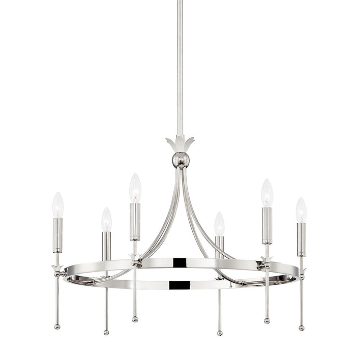 Hudson Valley 4327-PN Six Light Chandelier, Polished Nickel