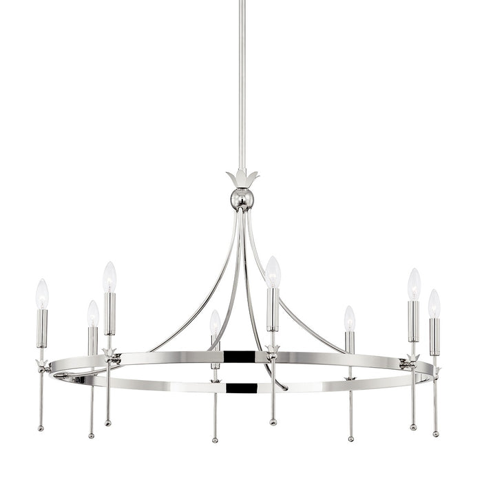 Hudson Valley 4338-PN Eight Light Chandelier, Polished Nickel