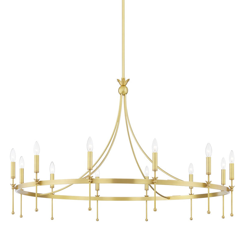 Hudson Valley 4351-AGB 12 Light Chandelier, Aged Brass