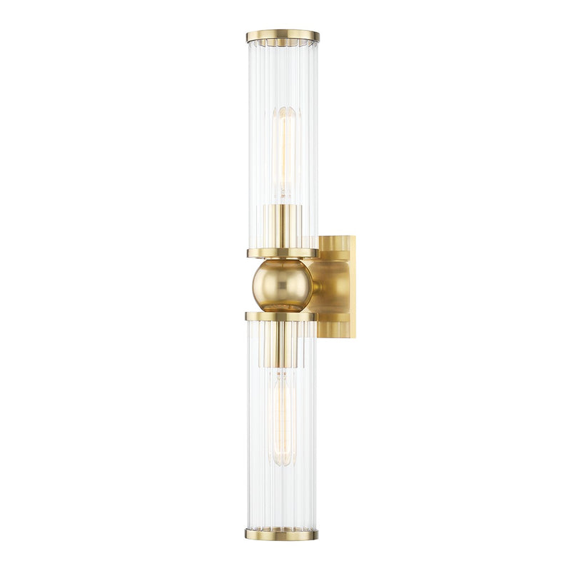 Hudson Valley 5272-AGB Two Light Wall Sconce, Aged Brass