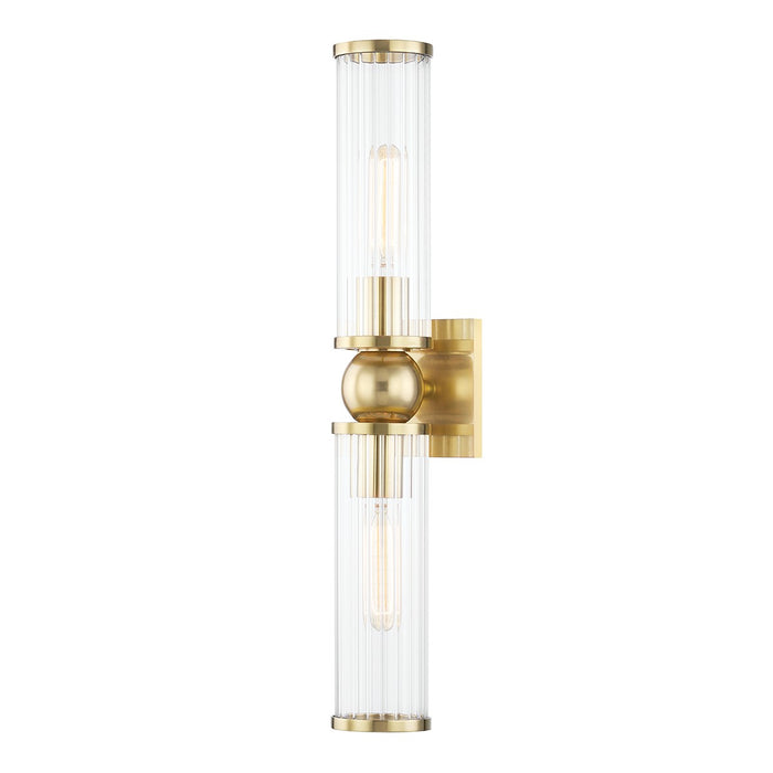 Hudson Valley 5272-AGB Two Light Wall Sconce, Aged Brass