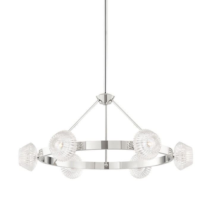 Hudson Valley 6135-PN Six Light Chandelier, Polished Nickel