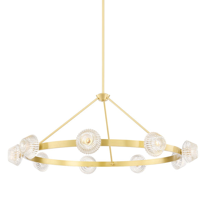 Hudson Valley 6150-AGB Nine Light Chandelier, Aged Brass