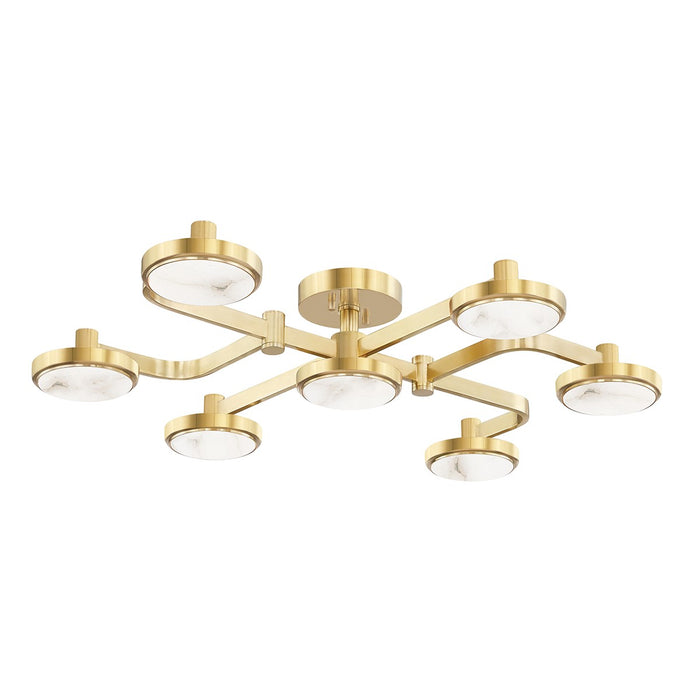Hudson Valley 6332-AGB LED Semi Flush Mount, Aged Brass