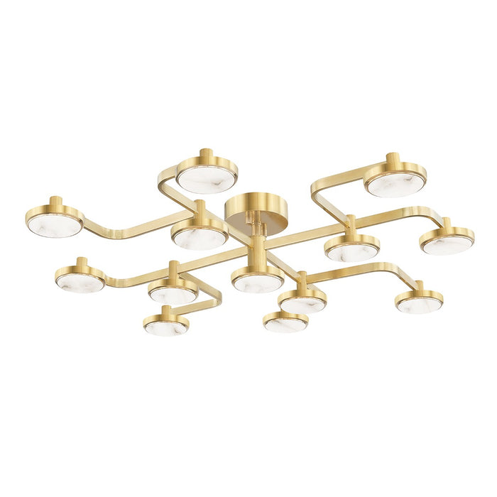 Hudson Valley 6343-AGB LED Semi Flush Mount, Aged Brass