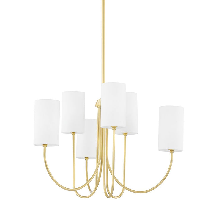Hudson Valley 6828-AGB Six Light Chandelier, Aged Brass