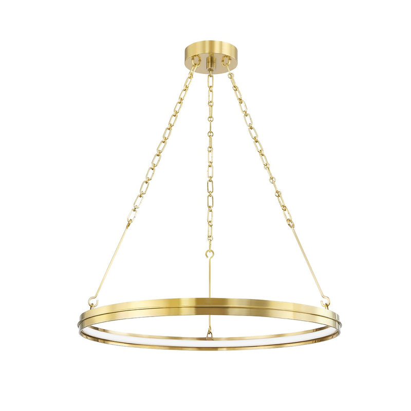 Hudson Valley 7128-AGB LED Chandelier, Aged Brass