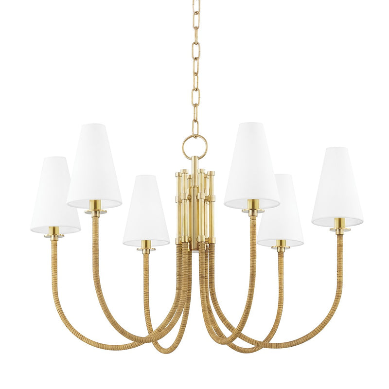 Hudson Valley 8732-AGB LED Chandelier, Aged Brass