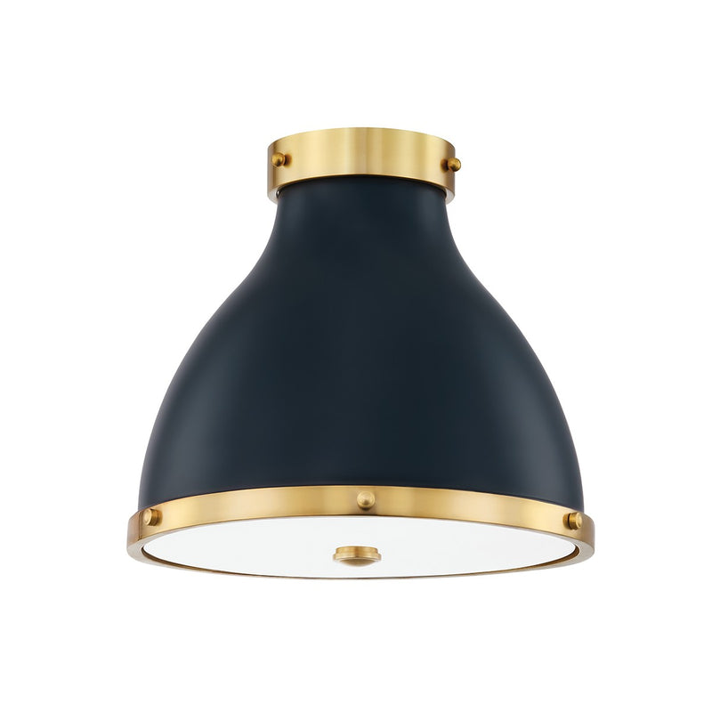 Hudson Valley MDS360-AGB/DBL Two Light Flush Mount, Aged Brass/Darkest Blue