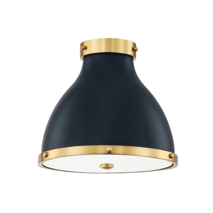 Hudson Valley MDS360-AGB/DBL Two Light Flush Mount, Aged Brass/Darkest Blue