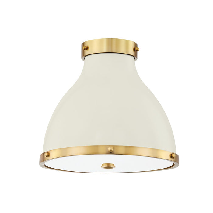 Hudson Valley MDS360-AGB/OW Two Light Flush Mount, Aged Brass/Off White