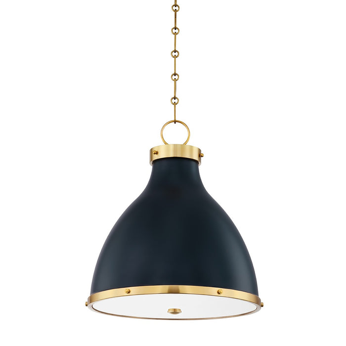 Hudson Valley MDS361-AGB/DBL Two Light Pendant, Aged Brass/Darkest Blue