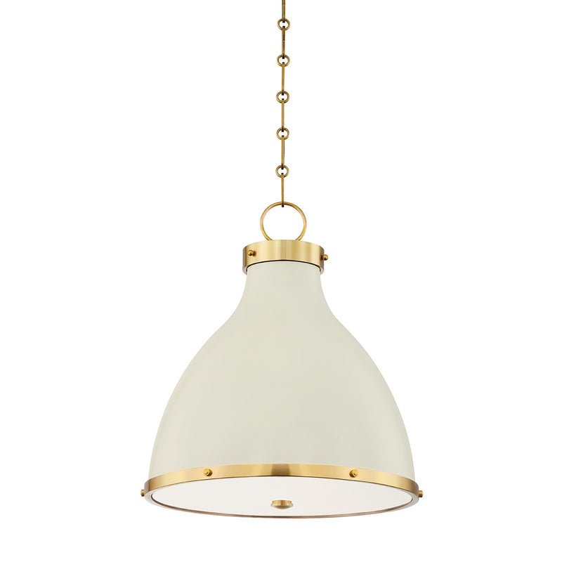 Hudson Valley MDS361-AGB/OW Two Light Pendant, Aged Brass/Off White
