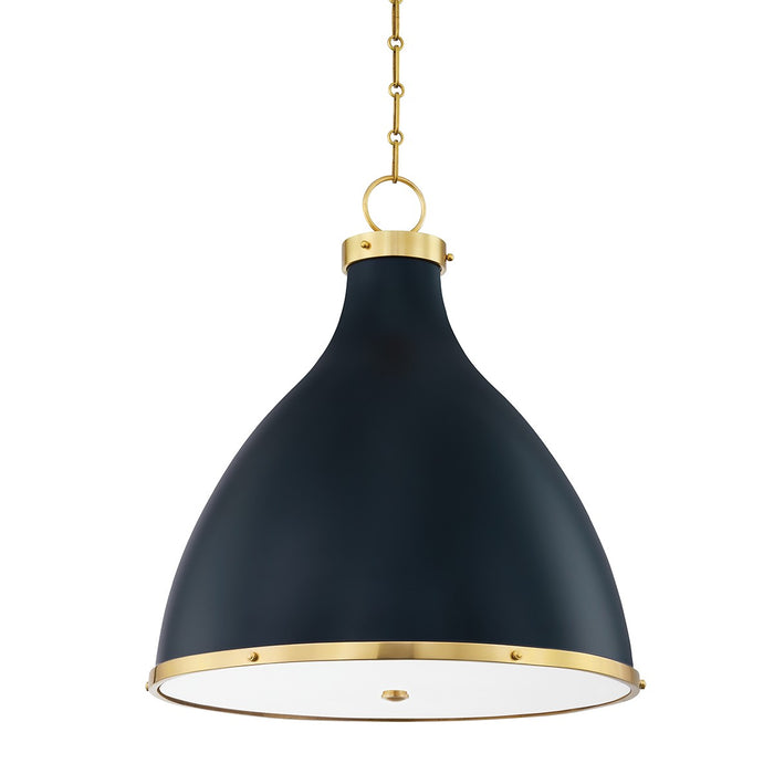 Hudson Valley MDS362-AGB/DBL Three Light Pendant, Aged Brass/Darkest Blue