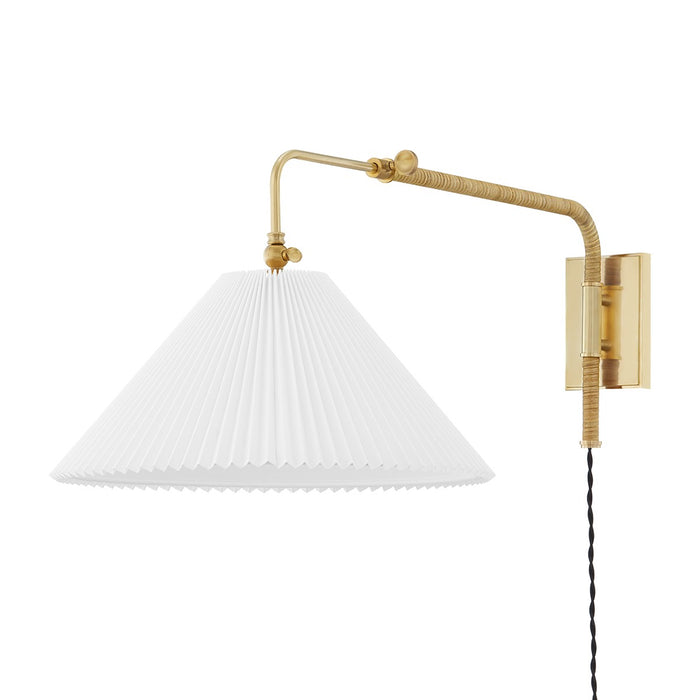 Hudson Valley MDS510-AGB One Light Wall Sconce, Aged Brass