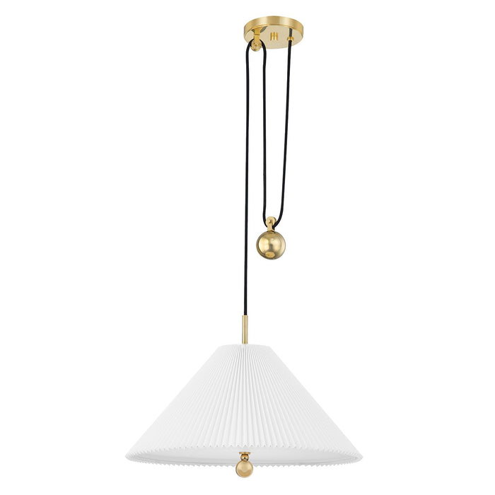 Hudson Valley MDS511-AGB One Light Pendant, Aged Brass