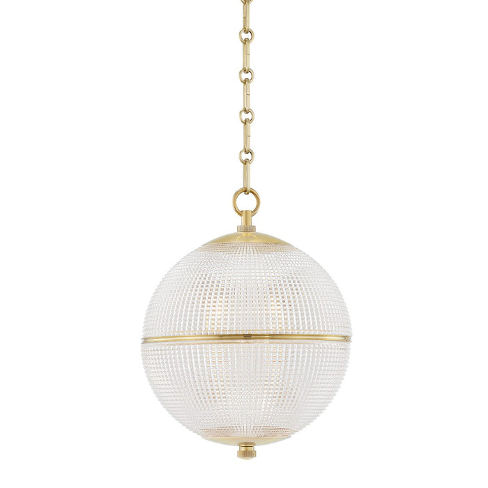 Hudson Valley MDS800-AGB One Light Pendant, Aged Brass