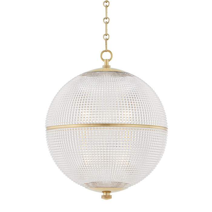 Hudson Valley MDS801-AGB One Light Pendant, Aged Brass