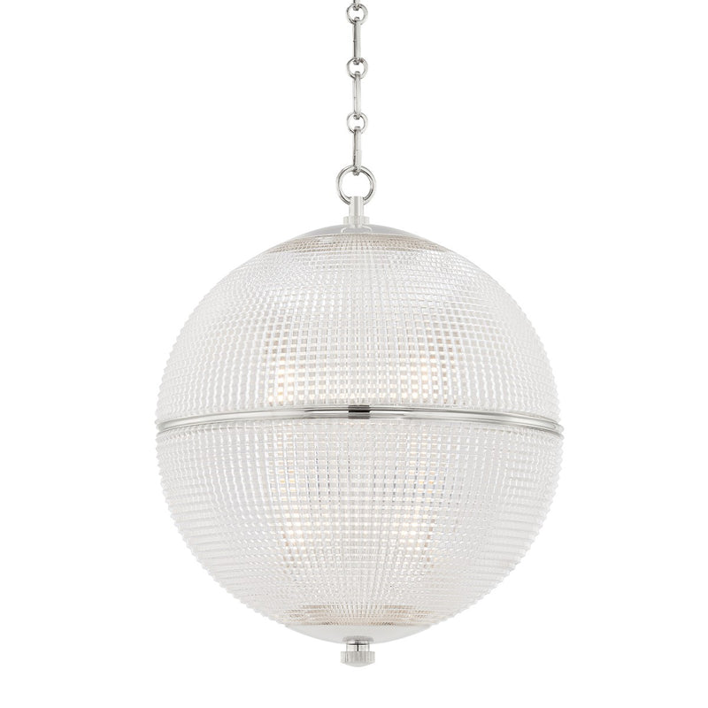 Hudson Valley MDS801-PN One Light Pendant, Polished Nickel