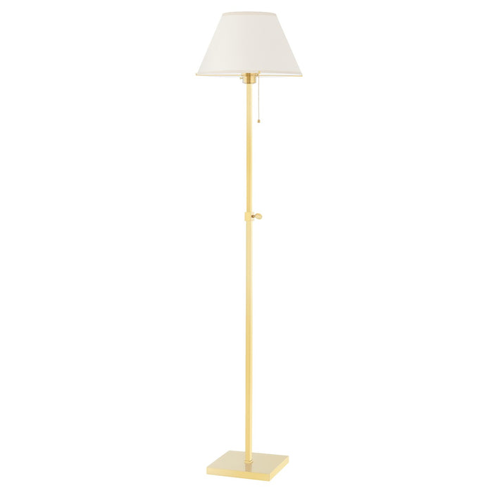 Hudson Valley MDSL133-AGB One Light Floor Lamp, Aged Brass