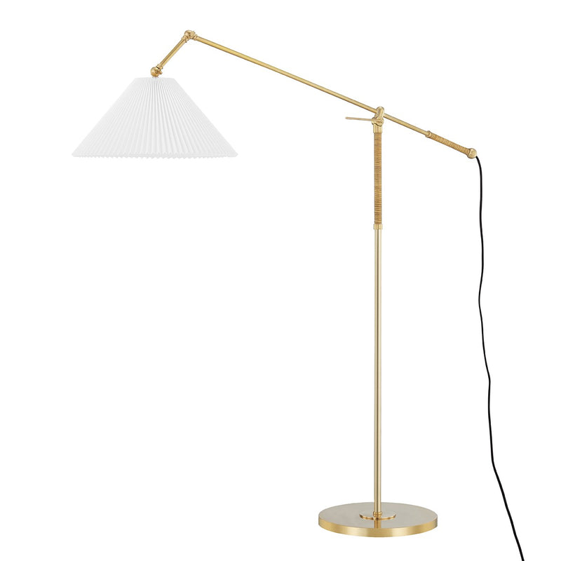 Hudson Valley MDSL512-AGB One Light Floor Lamp, Aged Brass