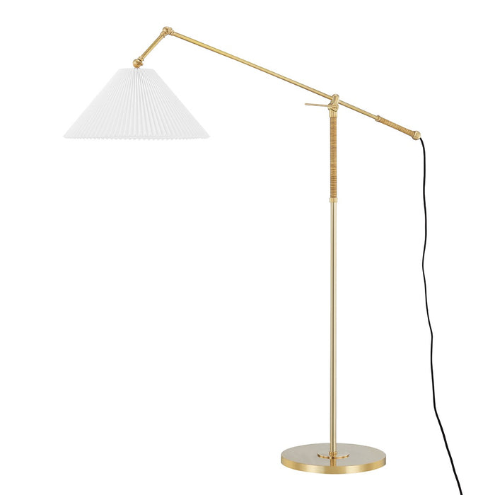 Hudson Valley MDSL512-AGB One Light Floor Lamp, Aged Brass