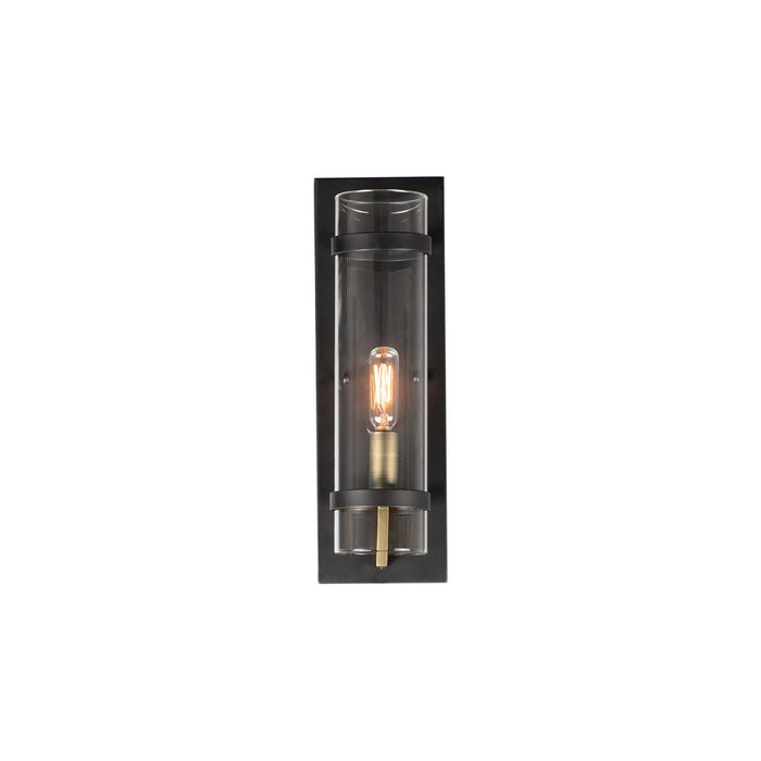 Maxim 2640BKAB One Light Wall Sconce, Black / Antique Brass