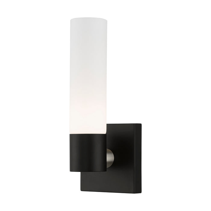 Livex Lighting 10101-04 One Light Wall Sconce, Black w/ Brushed Nickel