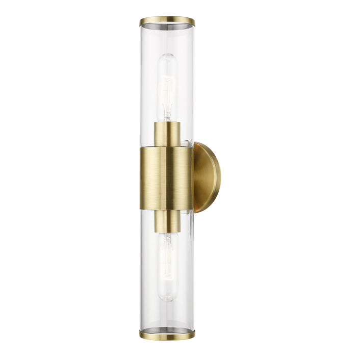 Livex Lighting 17282-01 Two Light Vanity, Antique Brass