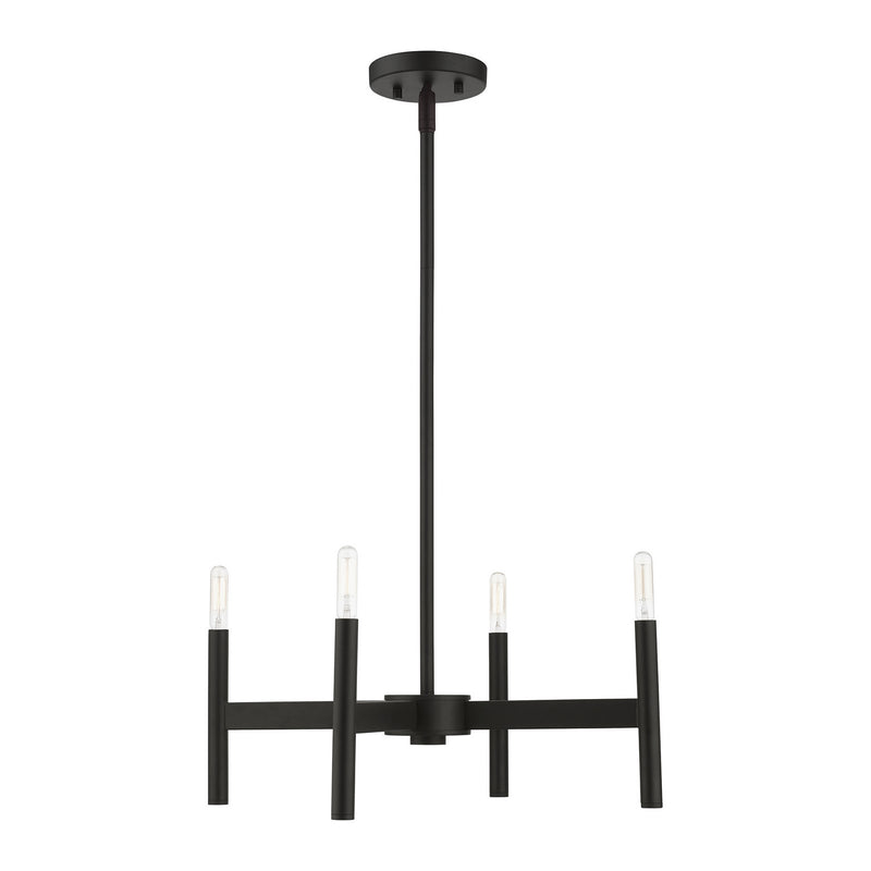 Livex Lighting 51174-04 Four Light Chandelier, Black