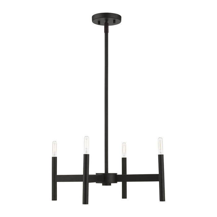 Livex Lighting 51174-04 Four Light Chandelier, Black