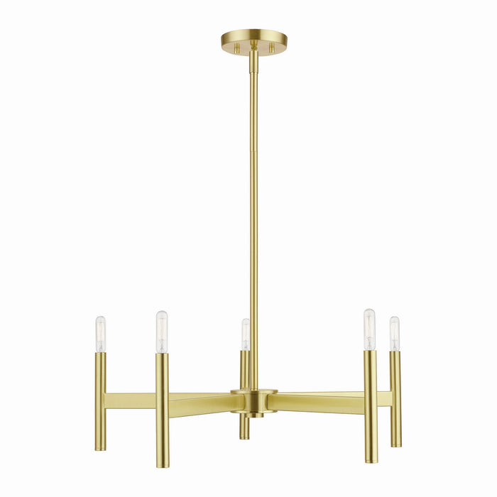 Livex Lighting 51175-12 Five Light Chandelier, Satin Brass