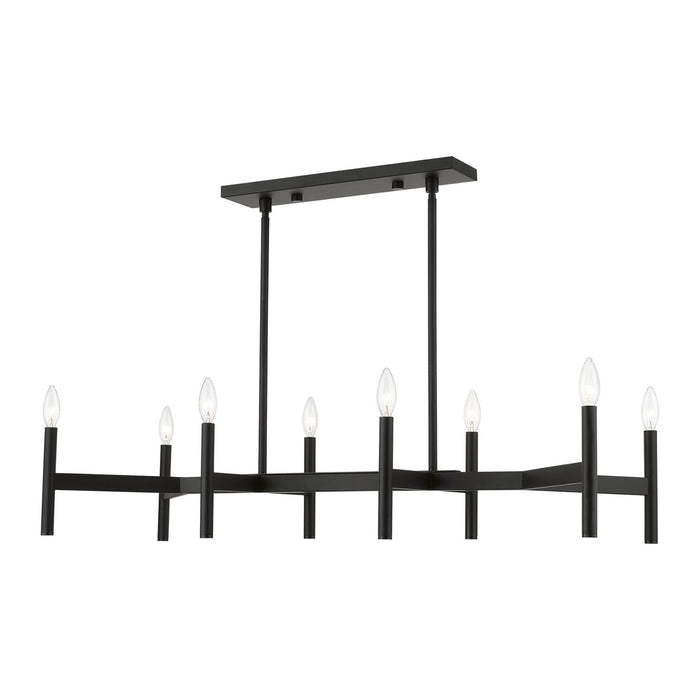 Livex Lighting 51178-04 Eight Light Linear Chandelier, Black