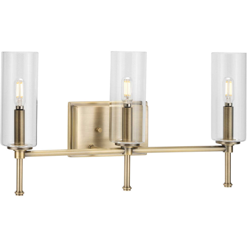 Progress Lighting P300358-163 Three Light Bath Bracket, Vintage Brass