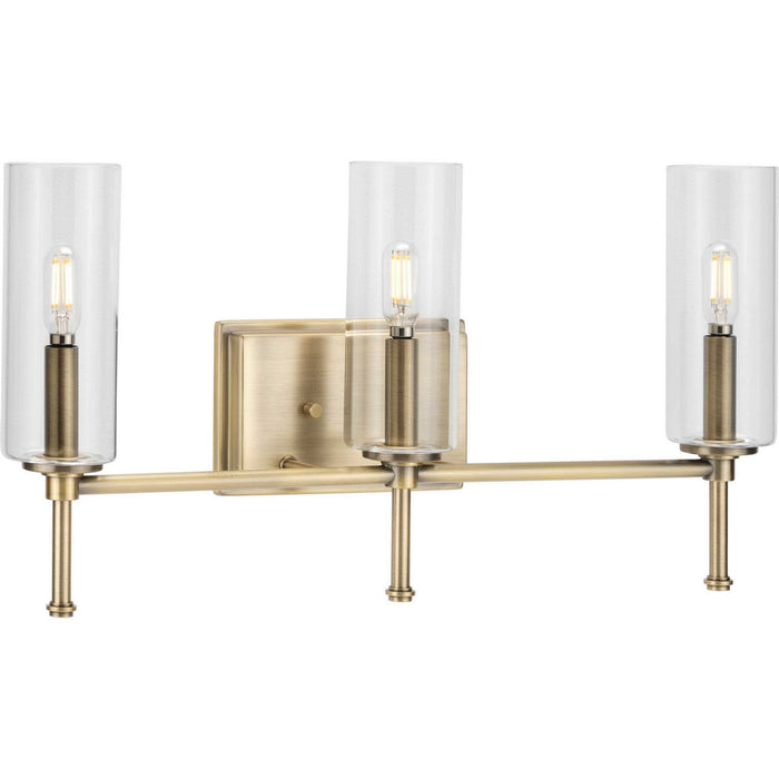 Progress Lighting P300358-163 Three Light Bath Bracket, Vintage Brass