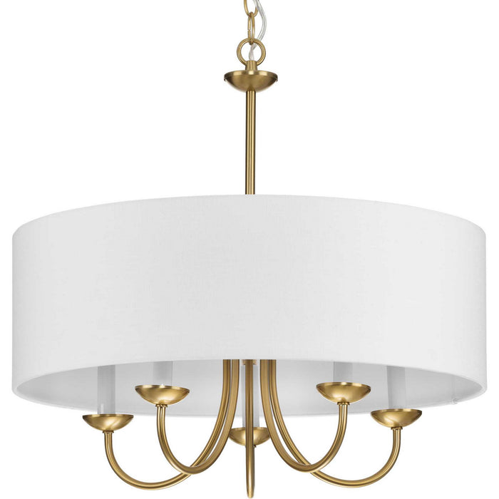 Progress Lighting P4217-109 Five Light Chandelier, Brushed Bronze