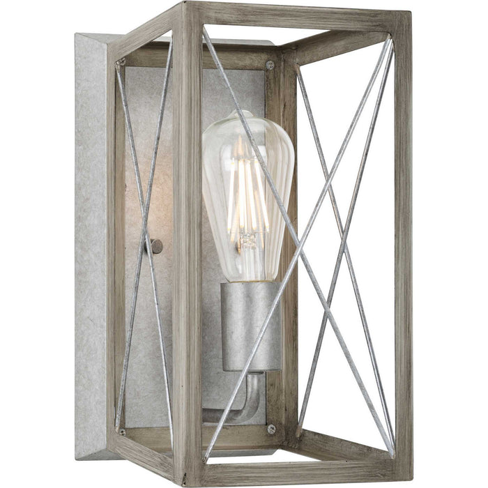 Progress Lighting P710012-141 One Light Wall Sconce, Galvanized Finish