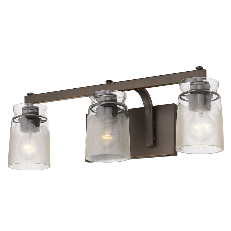 Golden 1405-BA3 RBZ-CAG Three Light Vanity Light, Rubbed Bronze