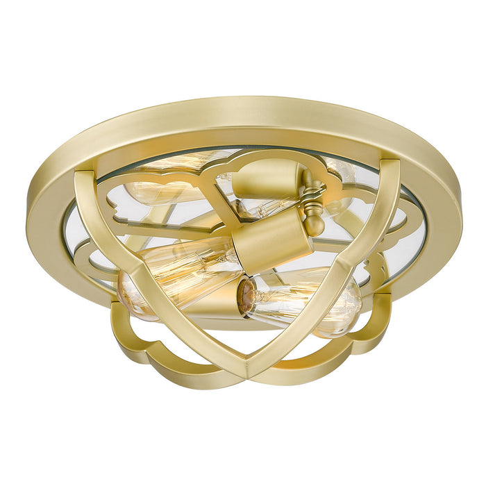 Golden 5926-FM OG Two Light Flush Mount, Olympic Gold