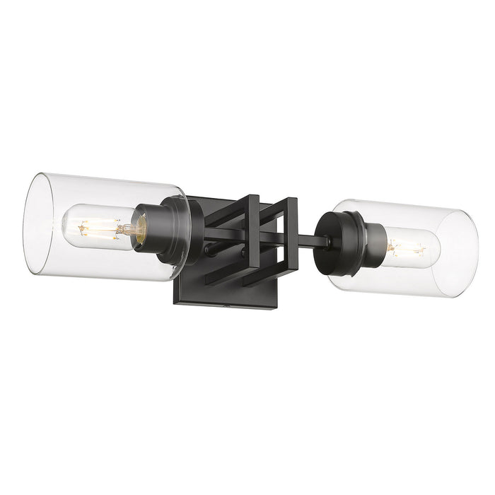 Golden 6070-2W BLK-BLK Two Light Wall Sconce, Matte Black