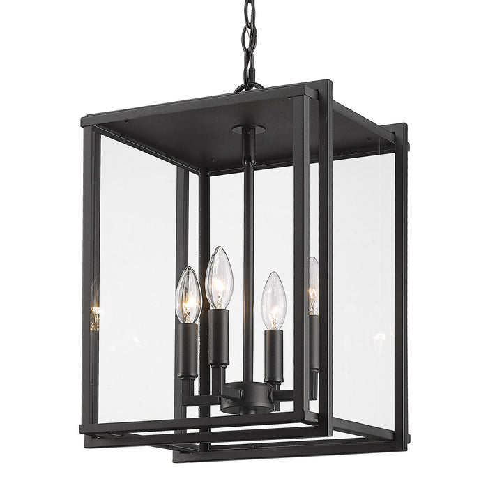 Golden 6071-O4P NB-CLR Four Light Outdoor Pendant, Natural Black
