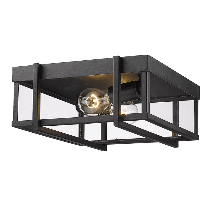 Golden 6071-OFM NB-CLR Two Light Outdoor Flush Mount, Natural Black