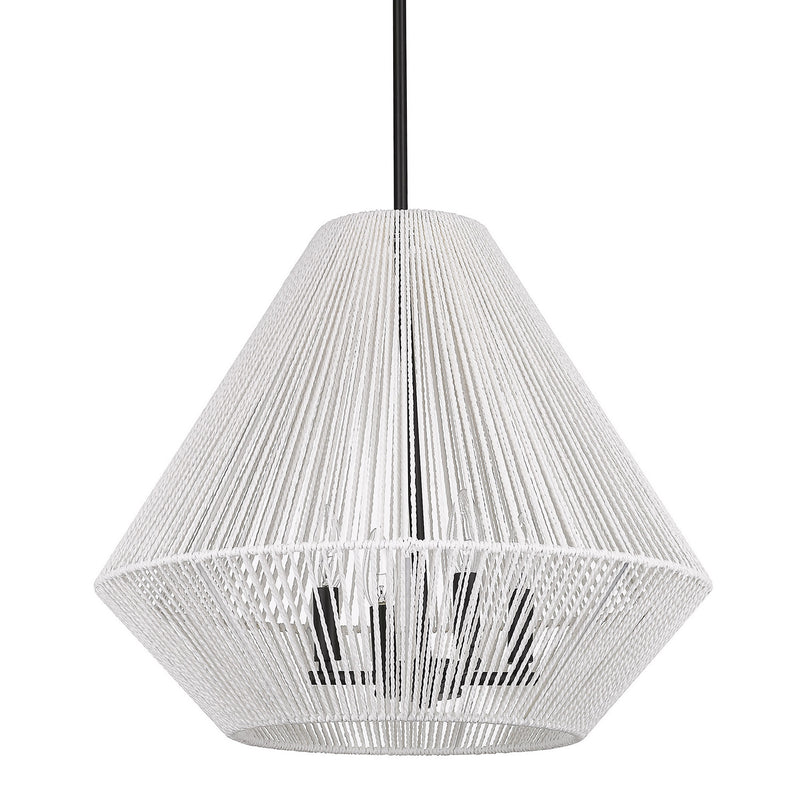 Golden 6937-4P BLK-WR Four Light Pendant, Matte Black