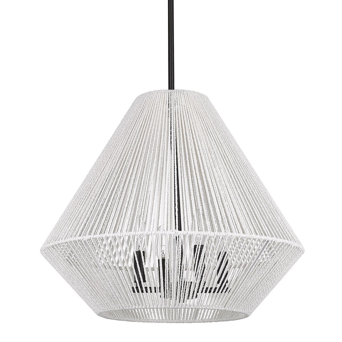 Golden 6937-4P BLK-WR Four Light Pendant, Matte Black