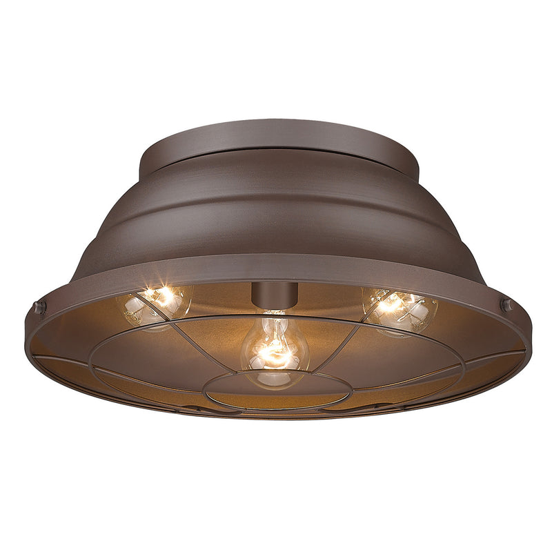 Golden 7316-OFM TBZ Three Light Outdoor Flush Mount, Textured Bronze
