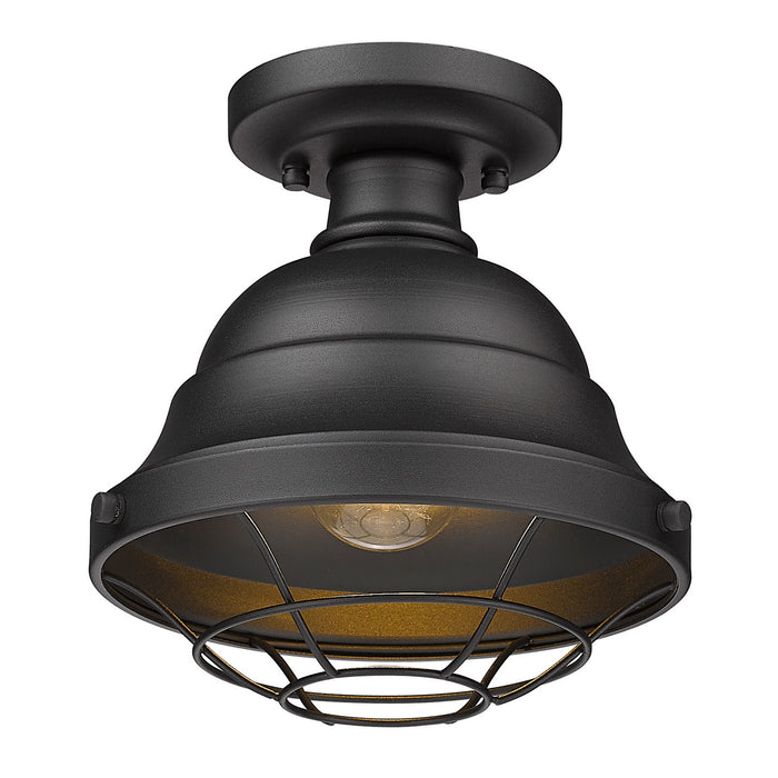 Golden 7316-OSF NB One Light Outdoor Semi-Flush Mount, Natural Black
