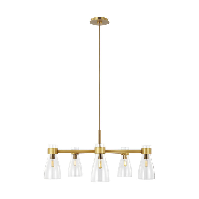 Visual Comfort Studio AEC1005BBS Five Light Chandelier, Burnished Brass