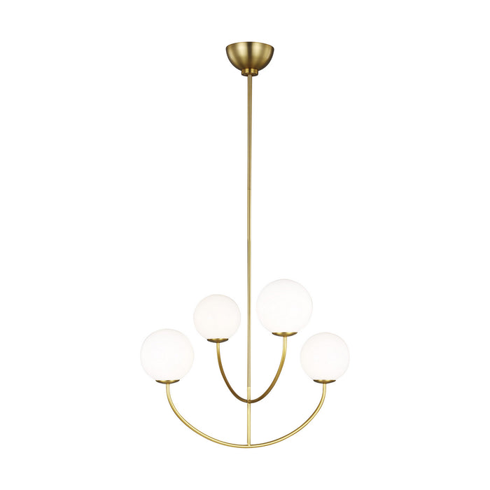 Visual Comfort Studio AEC1054BBS Four Light Chandelier, Burnished Brass